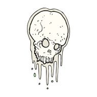 cartoon scary skull N19