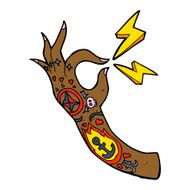 cartoon tattoo arm symbol N4