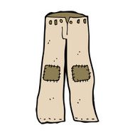 cartoon patched old pants N10