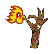 cartoon tattoo arm fire symbol N4