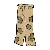 cartoon patched old pants N11
