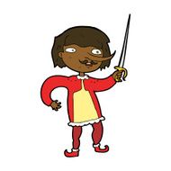 cartoon man with sword N5