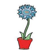 cartoon flower in pot N10