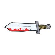 cartoon bloody sword N19