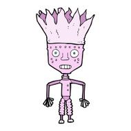 funny cartoon robot wearing crown N4