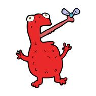 cartoon poisonous frog catching fly N6