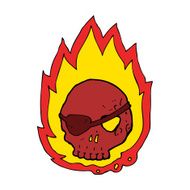 cartoon burning skull N11