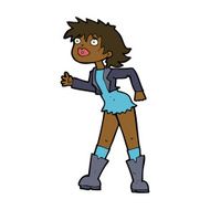 cartoon girl in leather jacket N8