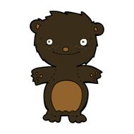 cartoon happy little black bear N8