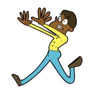 Cartoon Man Running Away N11