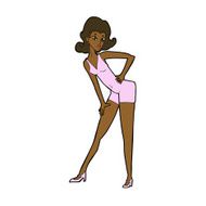 cartoon model woman posing N7