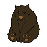 cartoon unhappy black bear N6