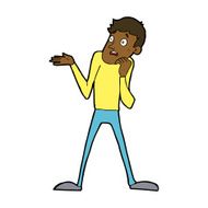 cartoon nervous man N113