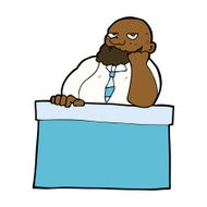 cartoon bored man at desk N7