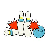 Cartoon Bowling Ball And Skittles N5