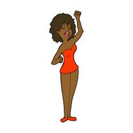 cartoon dancing woman N38