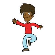 cartoon happy man dancing N27