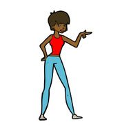 cartoon woman pointing N151