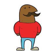 cartoon bald man with mustache N14