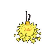 cartoon shining light bulb N5