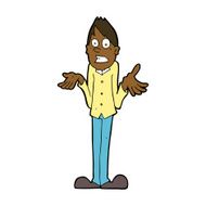 Cartoon Man Shrugging Shoulders N53