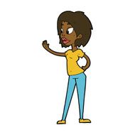 Cartoon Woman Waving N234