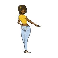 cartoon pretty girl in jeans and tee N8