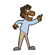 cartoon man pointing and laughing N28