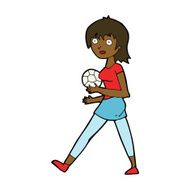 Cartoon Soccer Girl N13