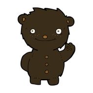 cartoon waving black bear N38
