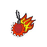 cartoon red hot light bulb N4