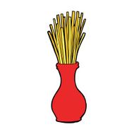cartoon reeds in vase N8