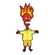 cartoon flaming skeleton N4