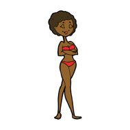 cartoon retro woman in bikini N8