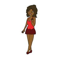 cartoon attractive office woman N8