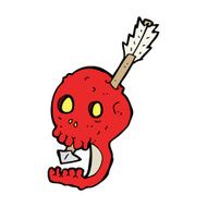 funny cartoon skull and arrow N8