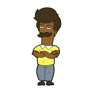 cartoon mustache muscle man N8