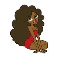 cartoon pretty woman N203