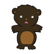frightened black bear cartoon N4