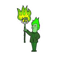 Cartoon Devil With Pitchfork N21