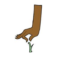 cartoon hand picking blade of grass N6