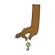 cartoon hand picking flower N8