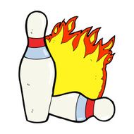 cartoon ten pin bowling sign N4