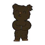 cartoon happy little black bear N9