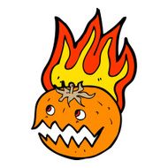 cartoon flaming pumpkin N7