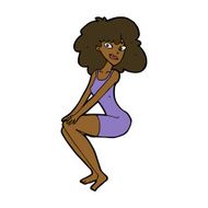cartoon sitting woman in dress N8
