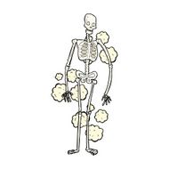 cartoon dusty old skeleton N4
