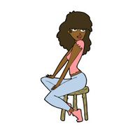 cartoon woman striking pose N8