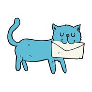 cartoon cat carrying letter N8