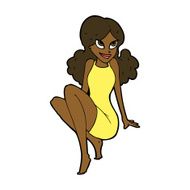 cartoon attractive woman posing N7